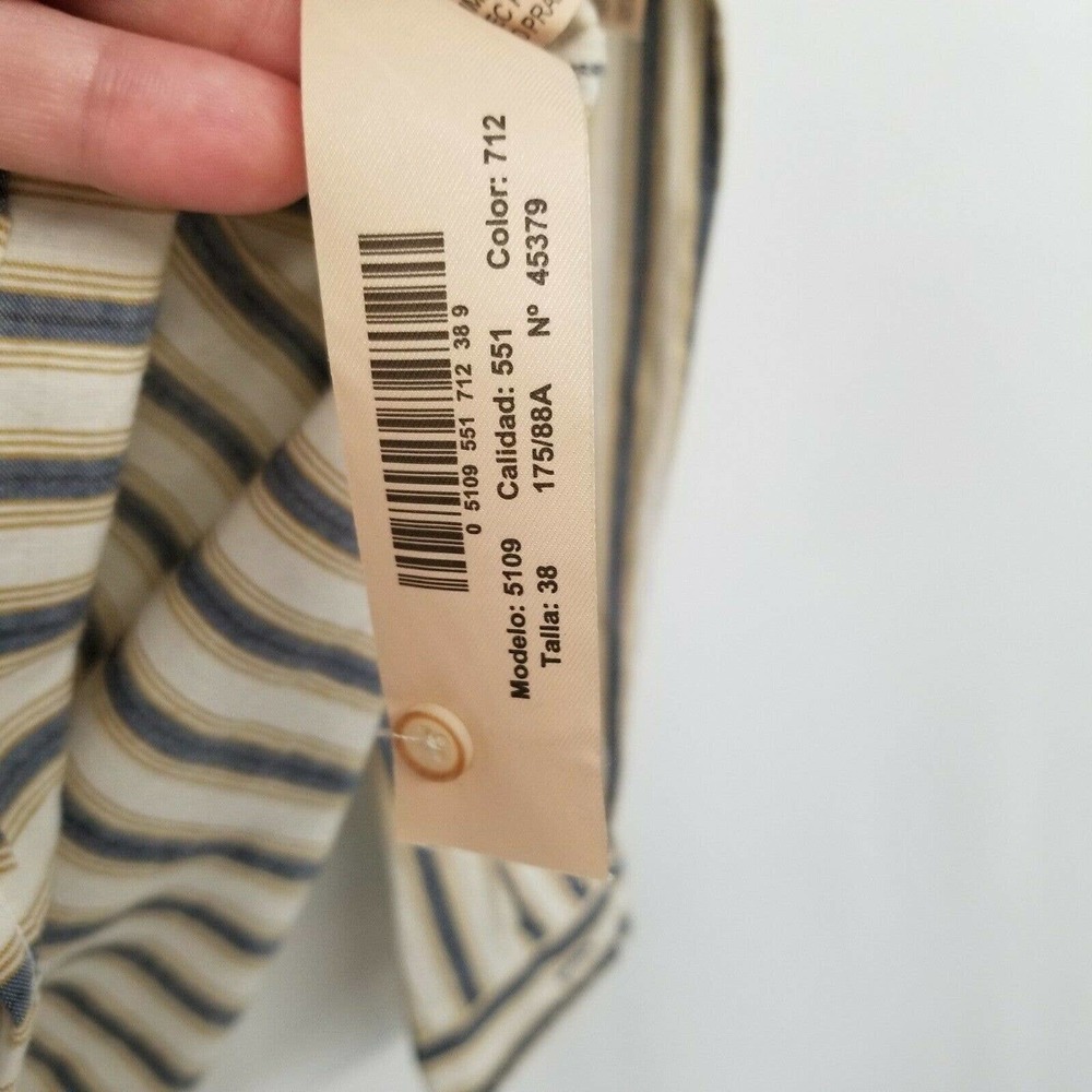 Mossimo Dutti Blue Tan Striped Button Down Shirt - Picture 6 of 6